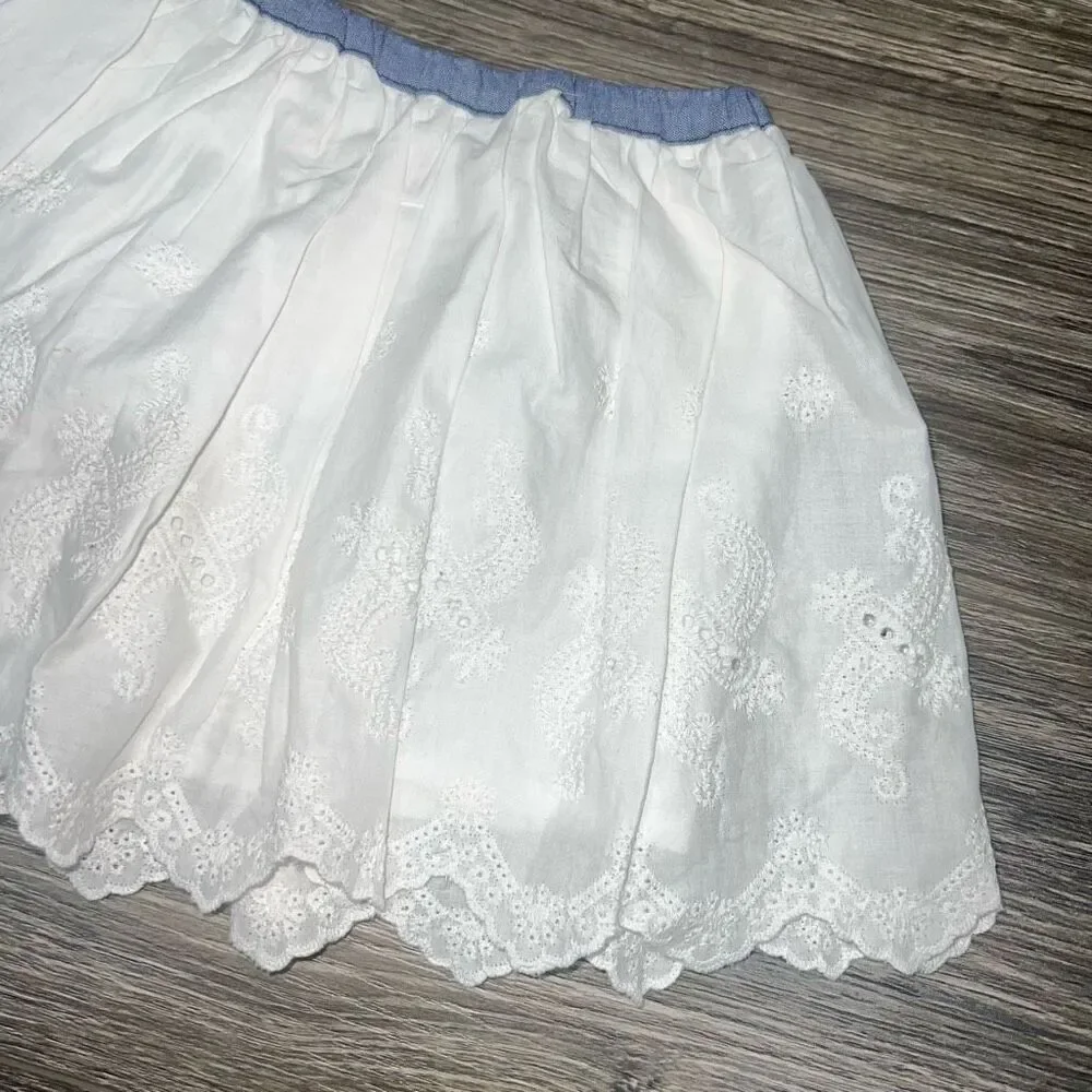 🏈 Oshkosh Eyelet Skirt - Toddler Girl- blue chambray